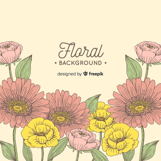 Free vector hand drawn floral background