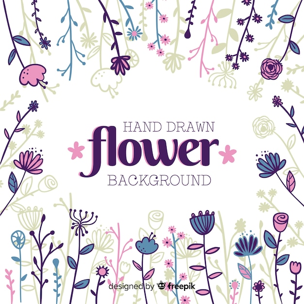 Free vector hand drawn floral background