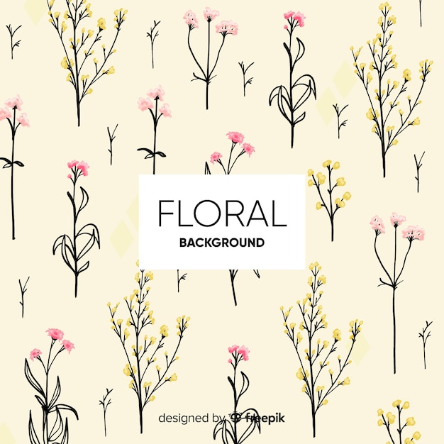 Hand drawn floral background