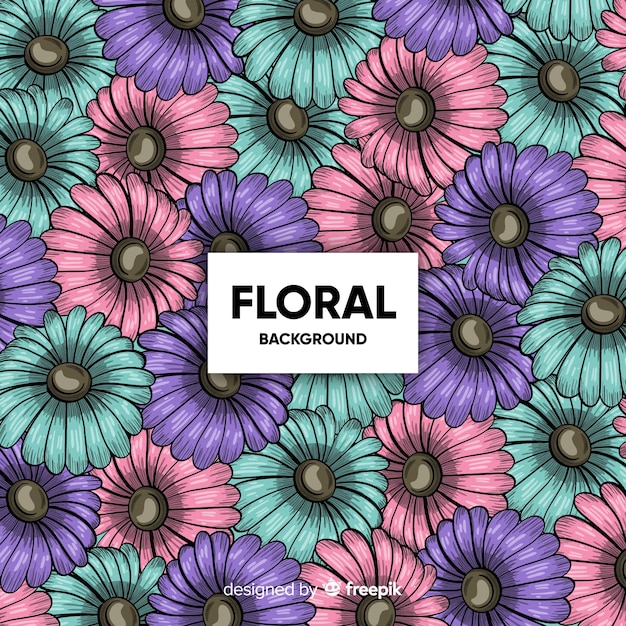 Hand drawn floral background