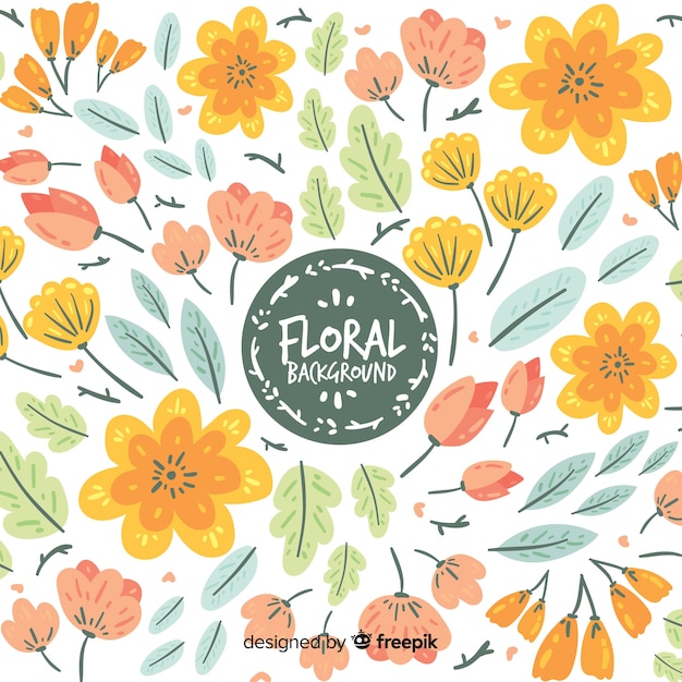 Free vector hand drawn floral background