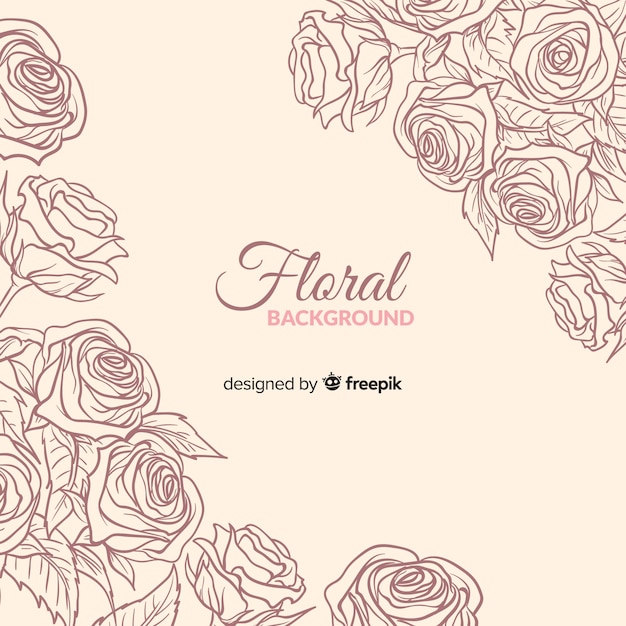 Free vector hand drawn floral background