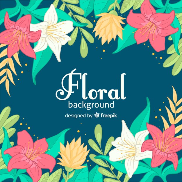 Hand drawn floral background