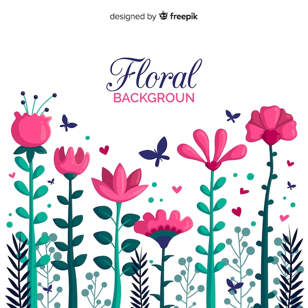 Free vector hand drawn floral background