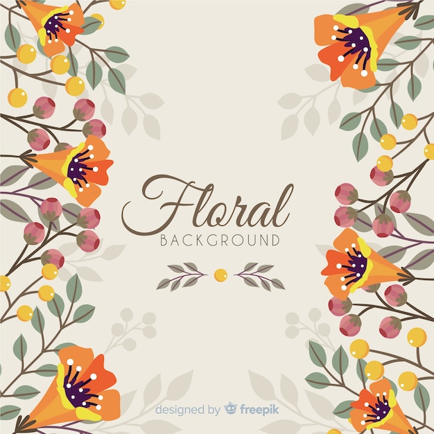 Hand drawn floral background