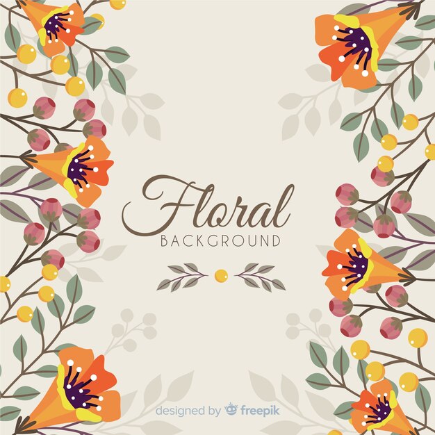 Hand drawn floral background