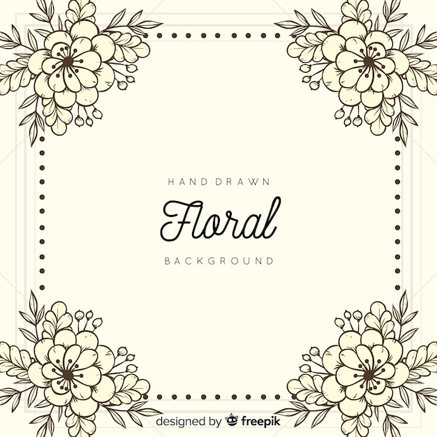 Hand drawn floral background