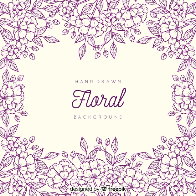 Free vector hand drawn floral background