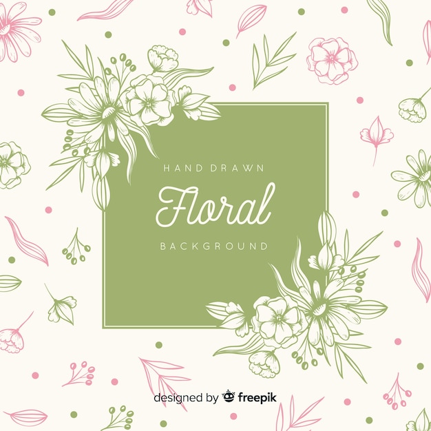 Hand drawn floral background