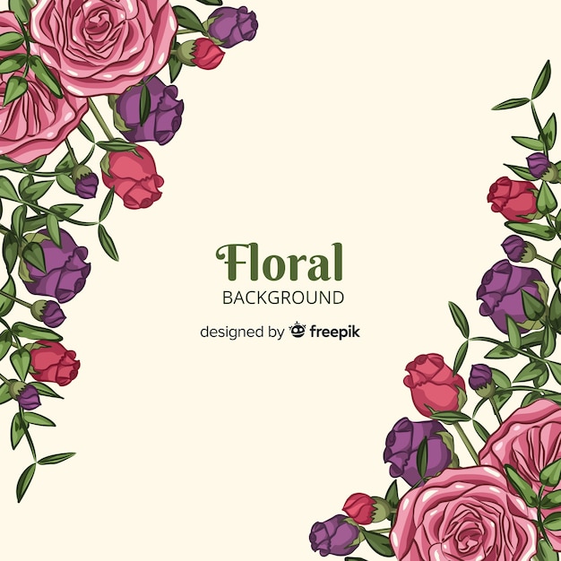 Free vector hand drawn floral background