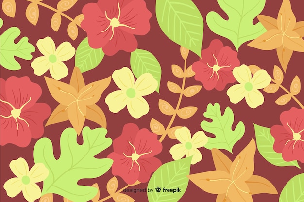 Free vector hand drawn floral background