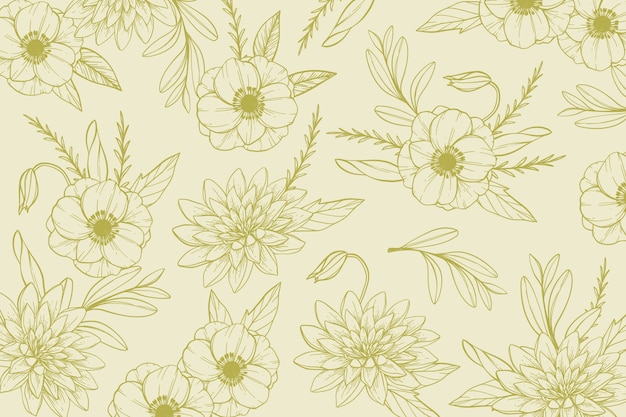 Hand drawn floral background