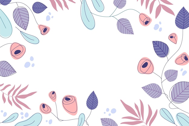 Hand Drawn Floral Background: Free Vector Template