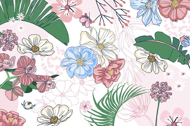 Hand drawn floral background