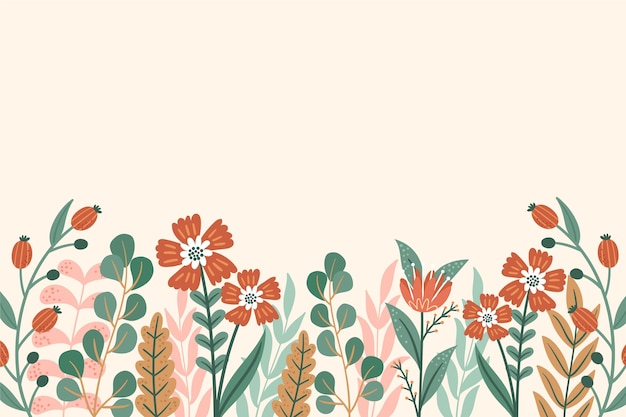 Free vector hand drawn floral background