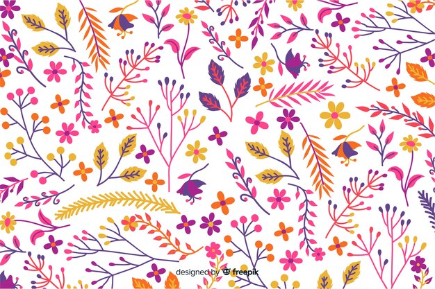 Hand drawn floral background