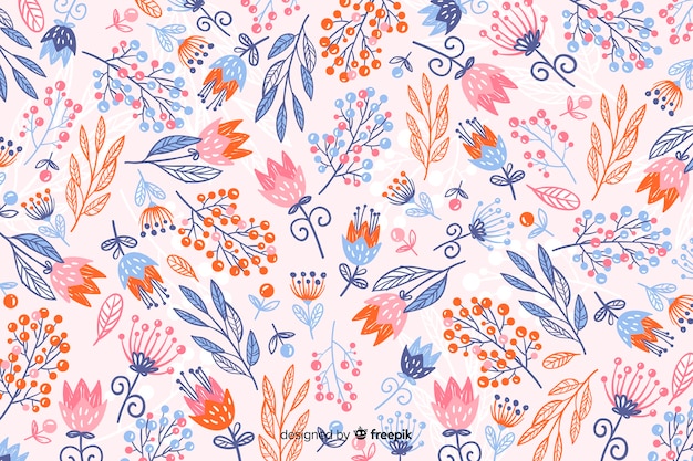 Hand drawn floral background