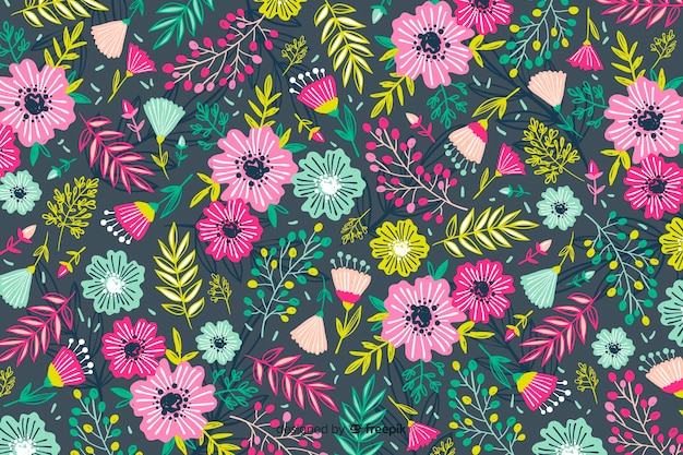 Free vector hand drawn floral background