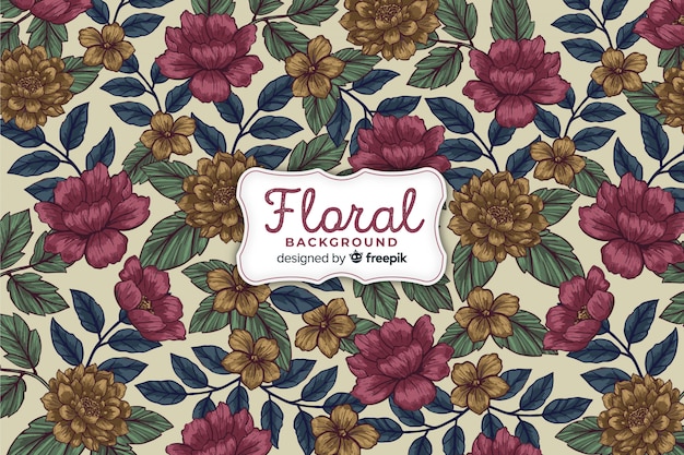 Free vector hand drawn floral background