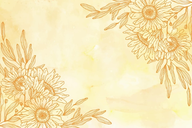 無料ベクター 手描きの花の背景