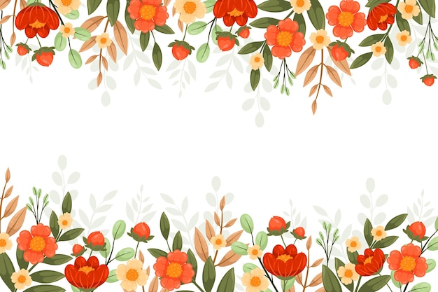 Бесплатное векторное изображение Ручной обращается цветочный фон