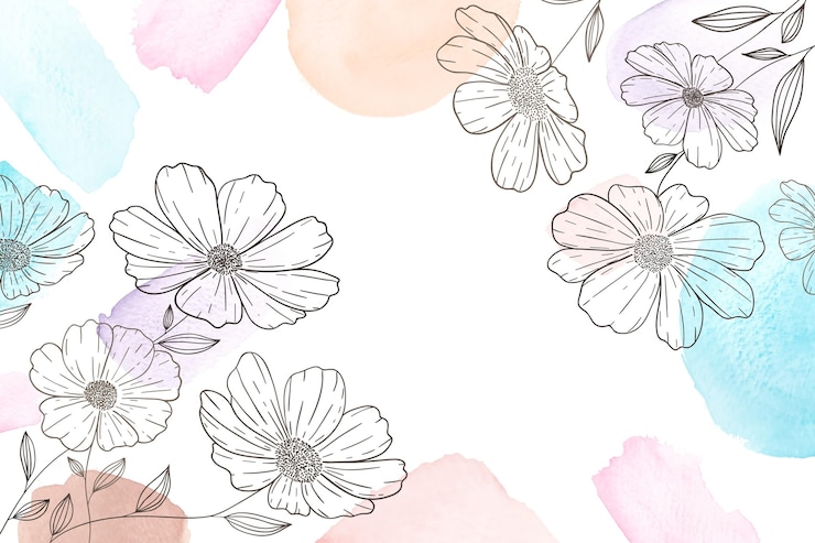 無料Vector 手描きの花の背景