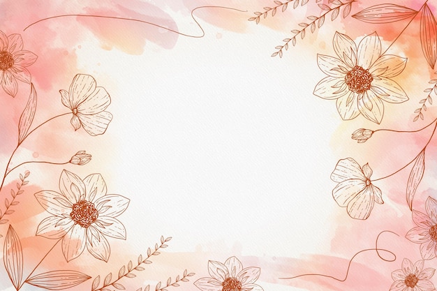 手描きの花の背景
