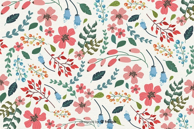 Free vector hand drawn floral background