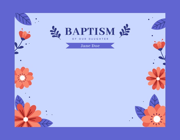 Hand drawn floral baptism photocall
