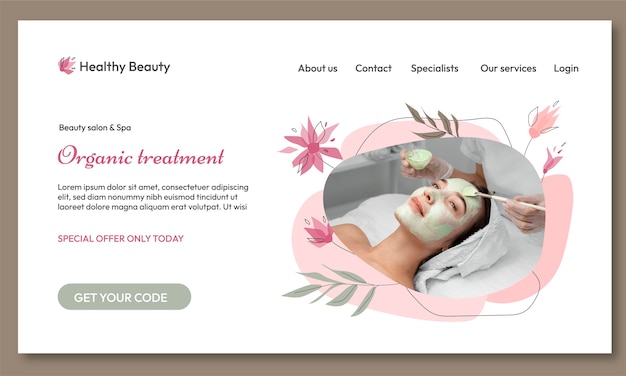 Free vector hand drawn floral beauty salon landing page