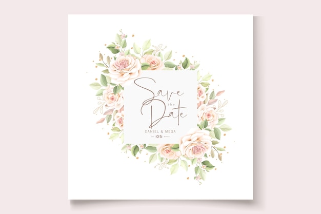 Free vector hand drawn floral card set