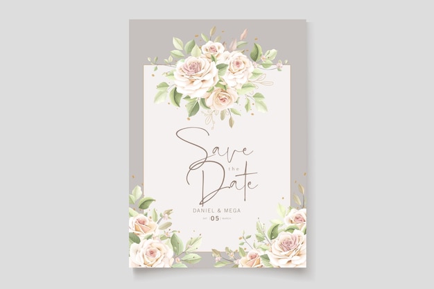 hand drawn floral card set