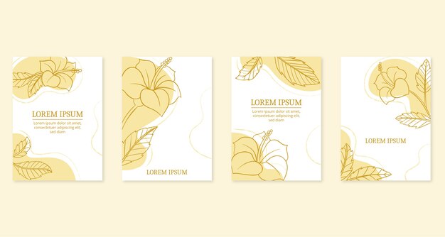 Hand drawn floral cards collection