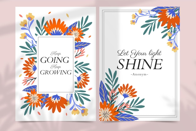 Free vector hand drawn floral cards