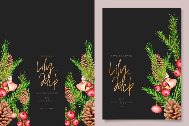 Free vector hand drawn floral christmas card set