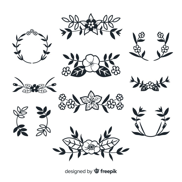 Free Vector hand drawn floral decoration elements