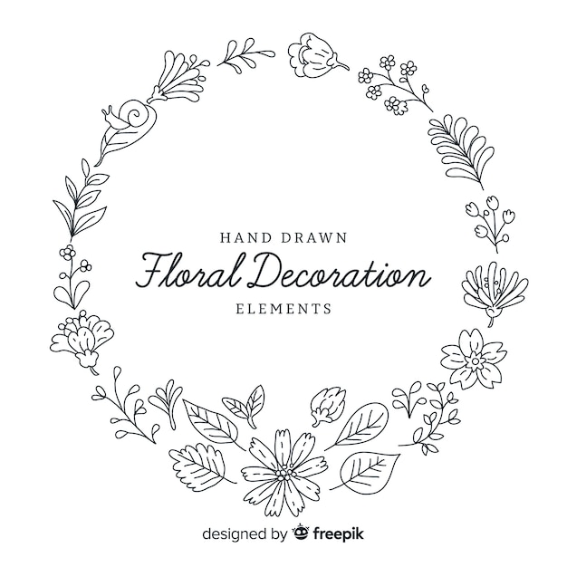 Free vector hand drawn floral decoration elements