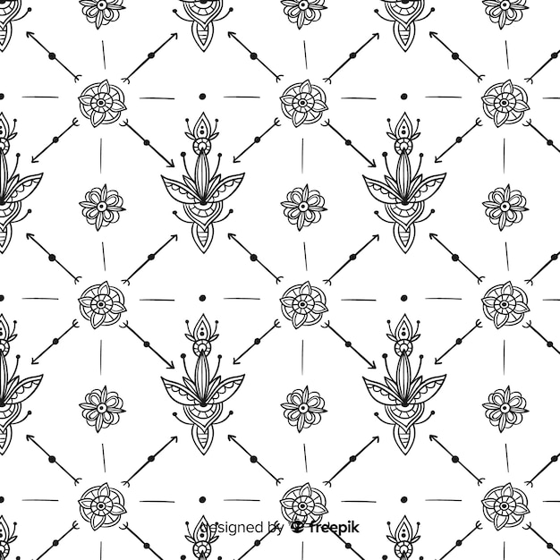 Hand drawn floral element pattern