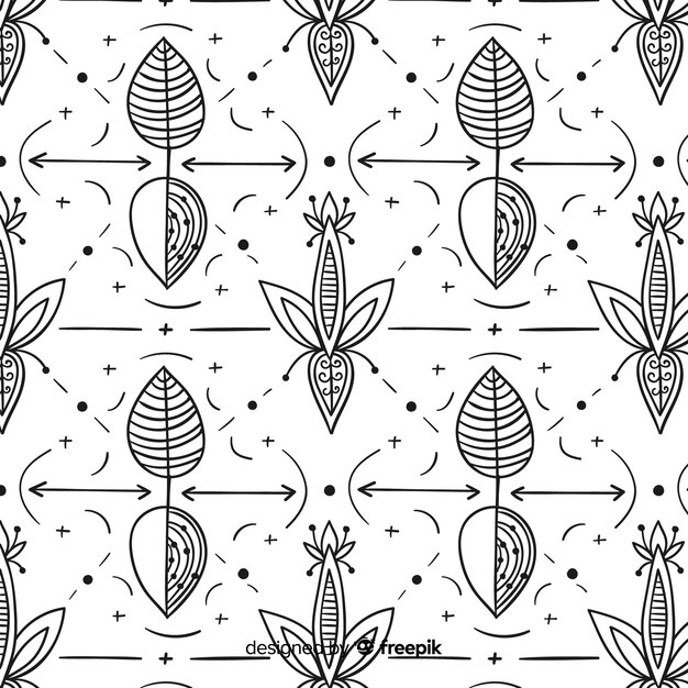 Hand drawn floral element pattern
