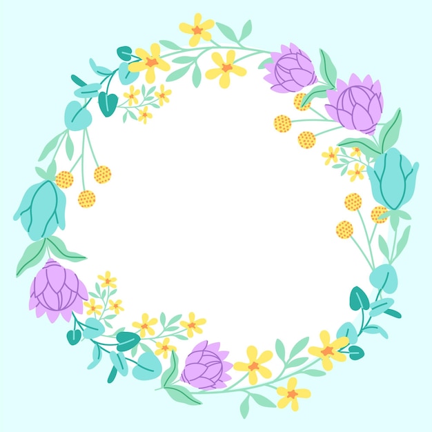 Hand drawn floral facebook frame