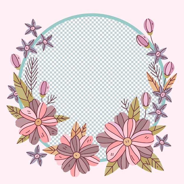 Free vector hand drawn floral facebook frame