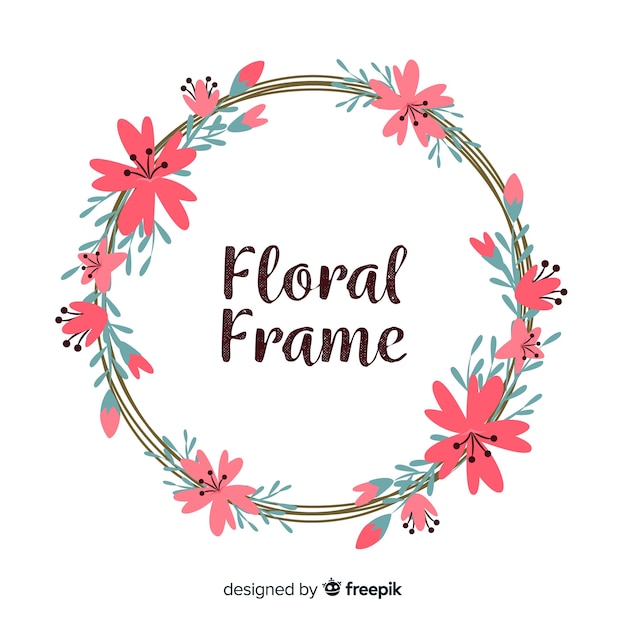 Free vector hand drawn floral frame background