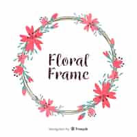 Free vector hand drawn floral frame background