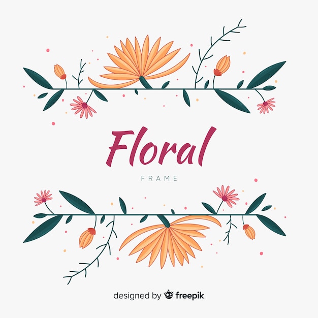 Hand drawn floral frame background