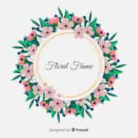 Free vector hand drawn floral frame background