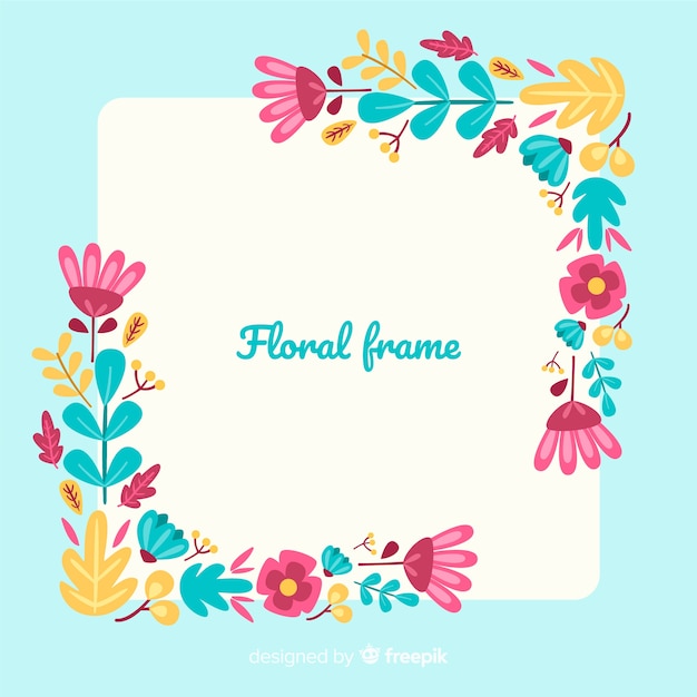 Hand drawn floral frame background