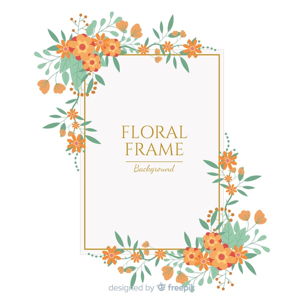 Hand drawn floral frame background