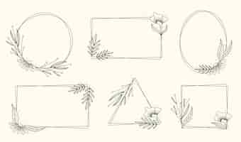 Free vector hand drawn floral frame collection