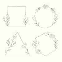 Free vector hand drawn floral frame collection