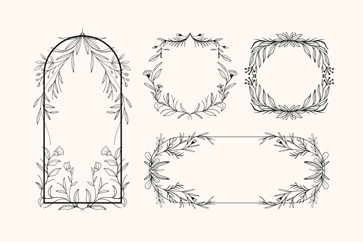 Free Vector hand drawn floral frame collection